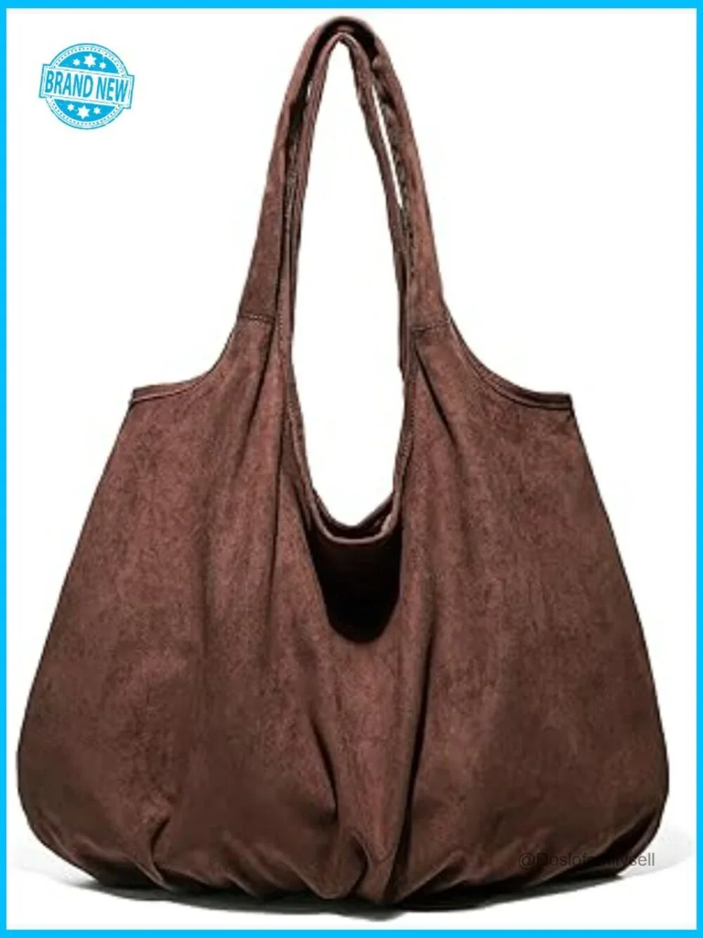Slouchy Hobo Shoulder Bag Faux Suede Minimal Chic Tote Purse Satchel